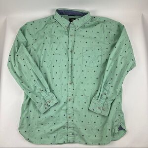 Lee Button Down Shirt Men XL Green Nautical Long Sleeve